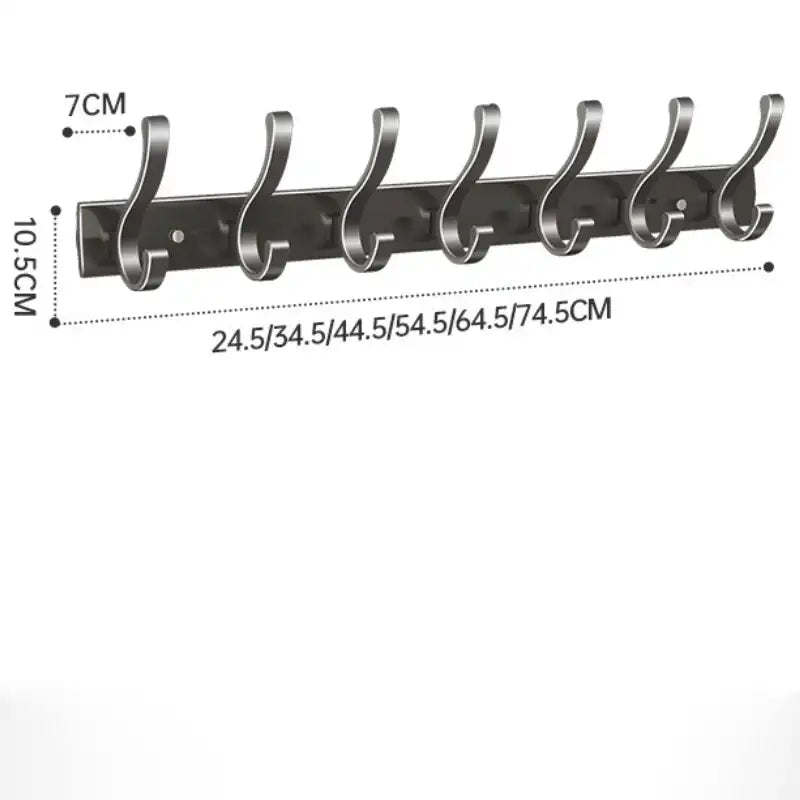 Türhakenleiste ohne Bohren (70 cm, 7 Haken)