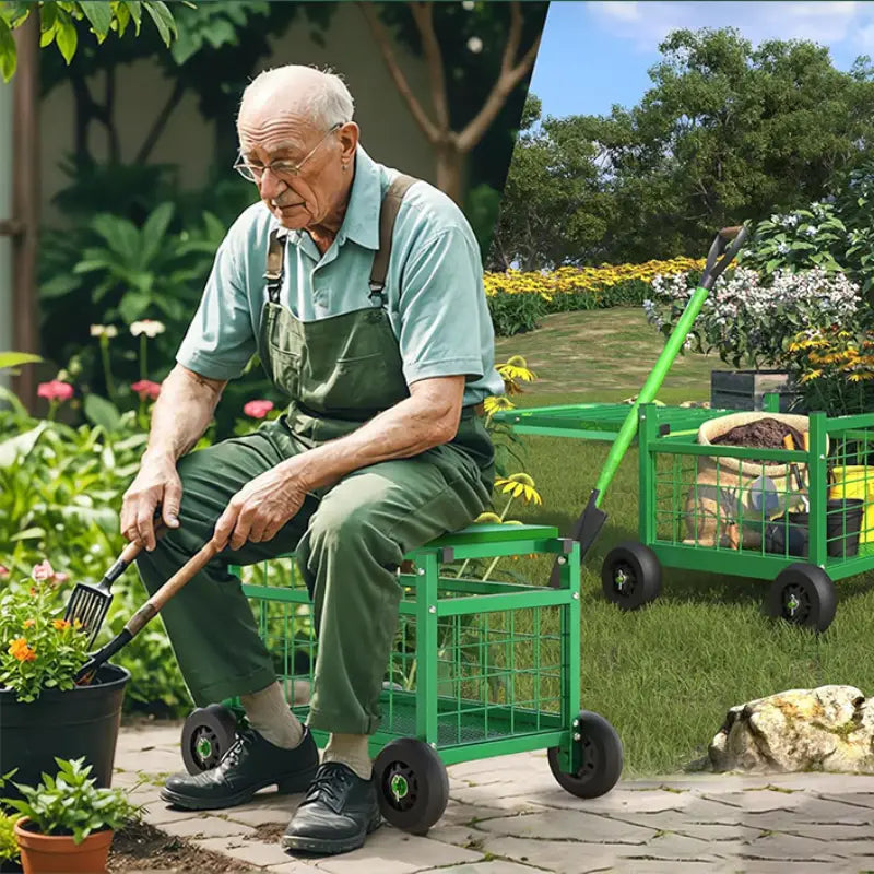 Gartenarbeitshocker mit Rädern