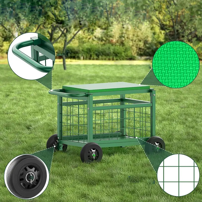 Gartenarbeitshocker mit Rädern