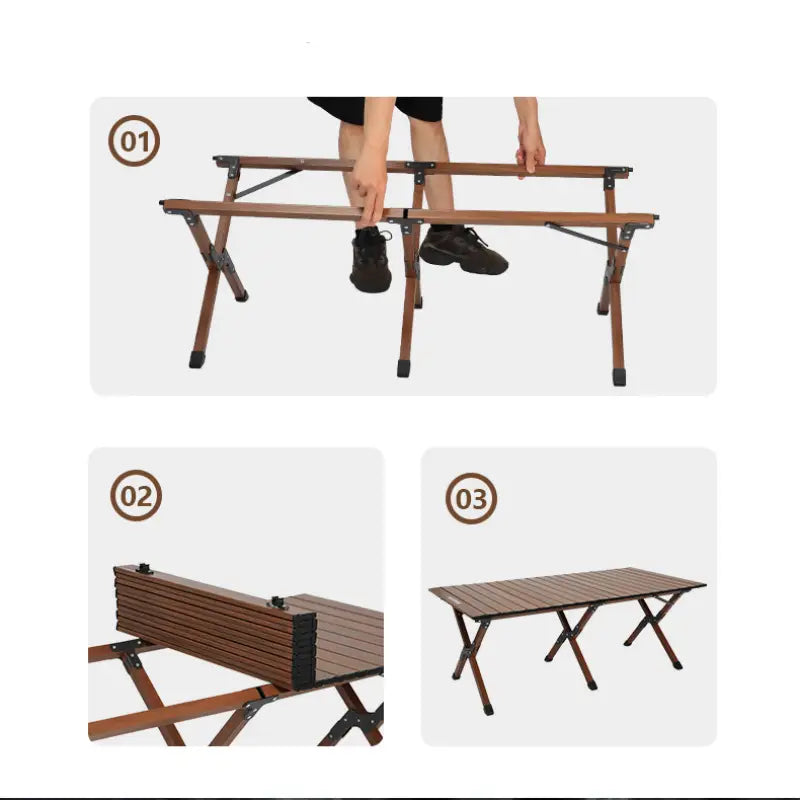 Aluminiumlegierung Eierrolltisch zum Falten